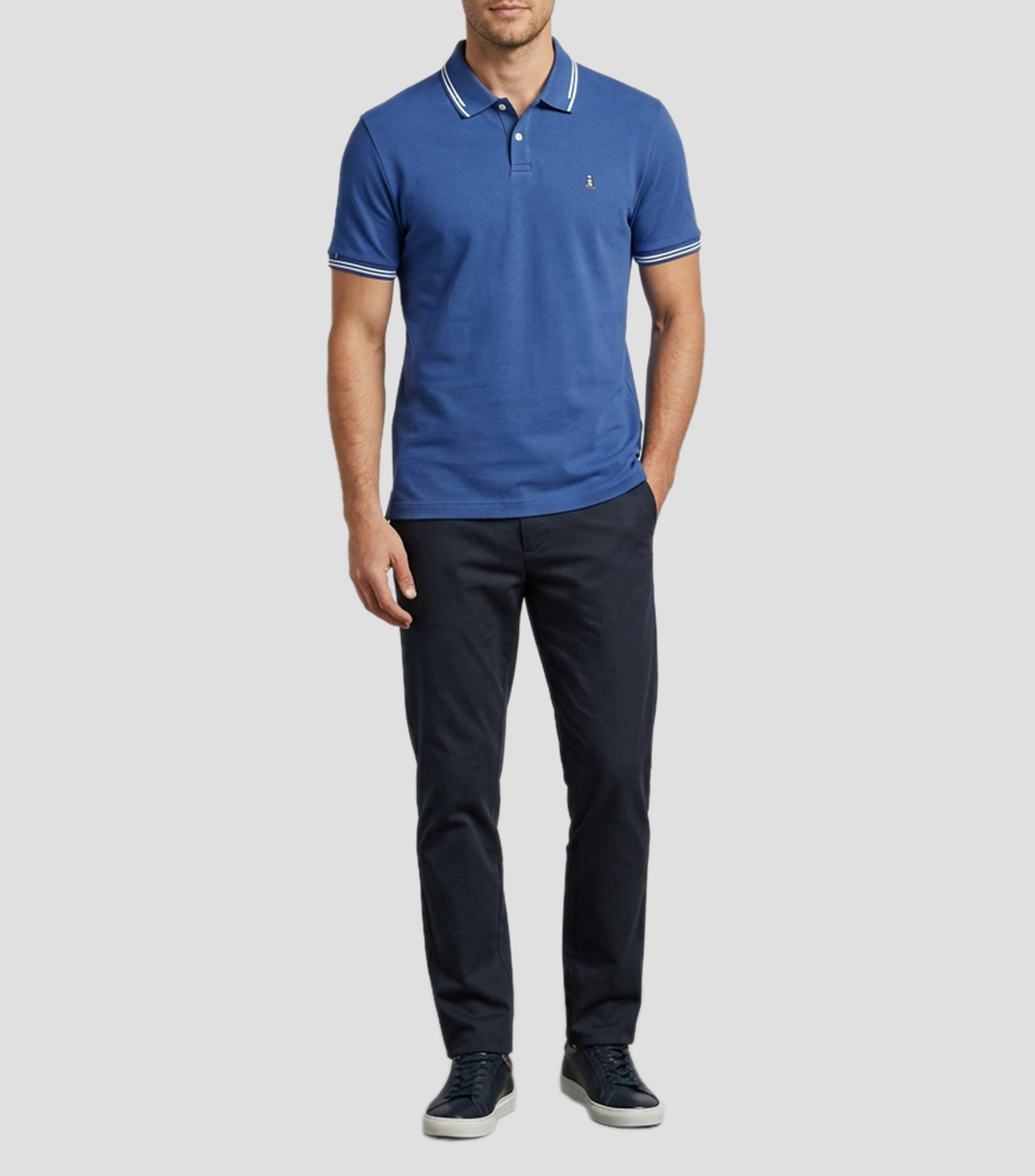 Playera tipo polo manga corta lisa Hombre